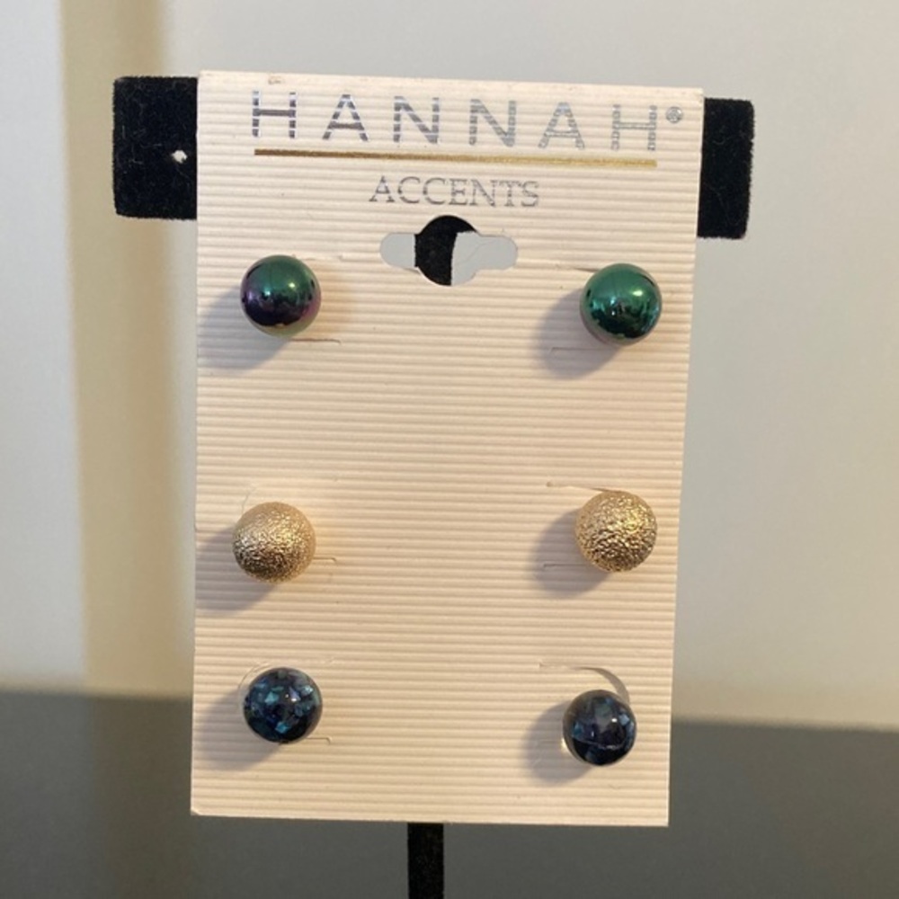 Hannah Green and Gold Earring Trio